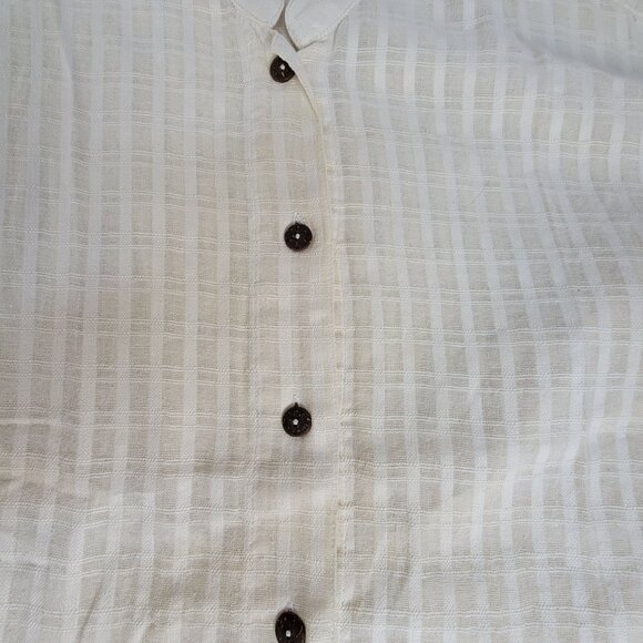 Yasuko Kurisaka Cathy Jacket Ivory Plaid Asymmetric Oversized Pocket Lightweight - Picture 8 of 8